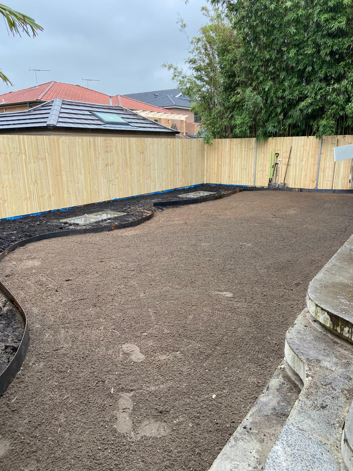 Before hedge trimming